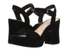 Nine West Fallforu Heel Sandal (black Isa Kid Suede) High Heels