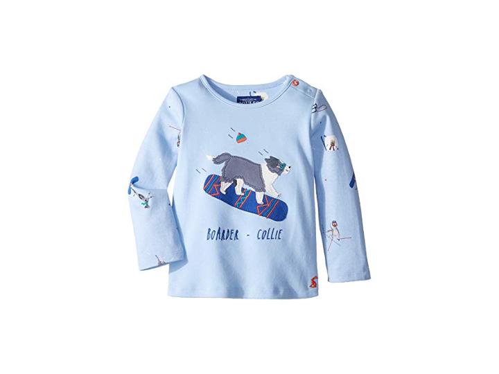Joules Kids Applique Jersey Top (infant) (sky Blue Dog) Boy's Clothing