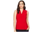 Anne Klein Solid Ity Triple Pleat Top (marine Red) Women's Clothing