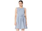 Pappagallo Princess Seam Dress W/ Pleat Flare Skirt And Sash