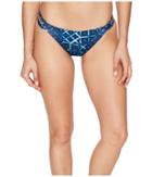 Lucky Brand Shibori Strap Side Hipster Bottom (indigo) Women's Swimwear