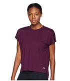 Under Armour Essentials Wordmark Tee (merlot/metallic Cristal Gold/tonal) Women's T Shirt