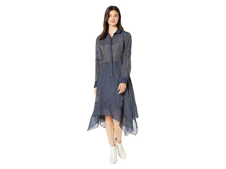 Bcbgmaxazria Day Long Woven Dress (pacific Blue Combo) Women's Dress