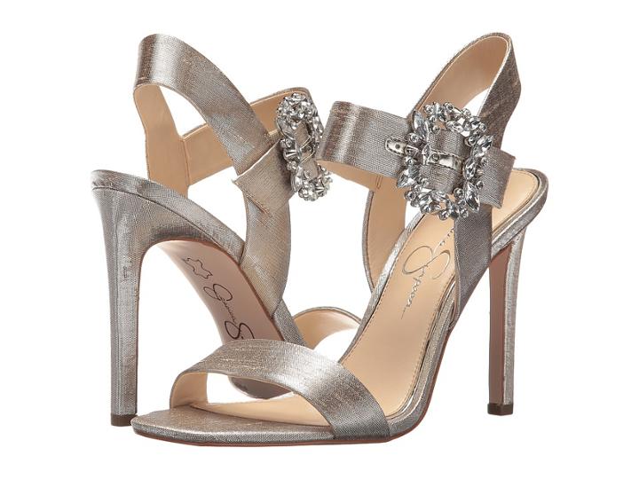 Jessica Simpson Bindy (shimmer Silver Metallic Shine Fabric) Women's Shoes