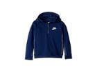 Nike Kids Av15 1/2 Zip Hoodie (little Kids) (blue Void) Boy's Clothing