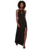 Michael Michael Kors Solid Halter Maxi Dress (black) Women's Dress