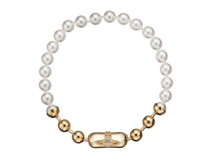 Vivienne Westwood Olga Choker Necklace (pearl/white Cubic) Necklace