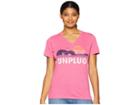 Life Is Good Unplug Beach Guitar Cool Vee (fiesta Pink) Women's T Shirt