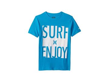 Hurley Kids Surf And Enjoy Tee (big Kids) (blue Lagoon Heather) Boy's T Shirt