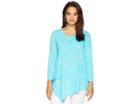 Fresh Produce White Tides Ella Tunic (luna Turquoise) Women's Blouse