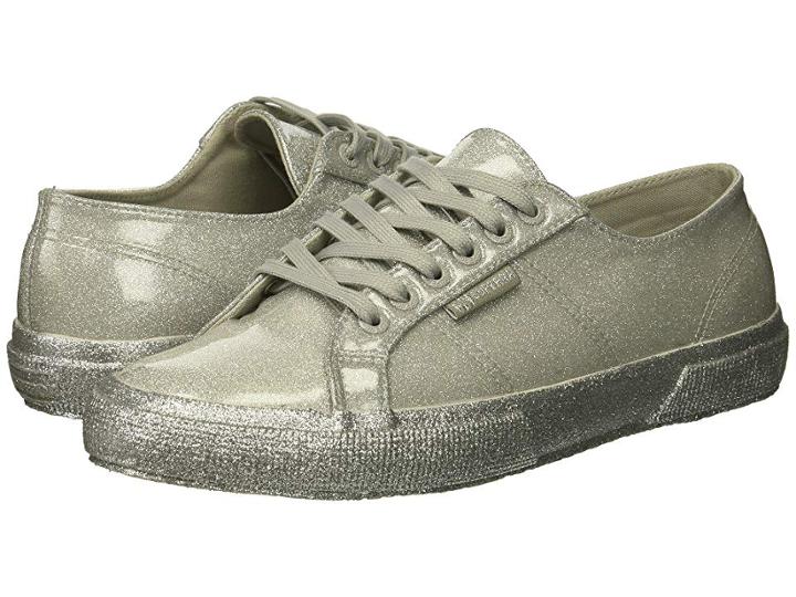 Superga 2750 Glitterpatentw (silver) Women's Lace Up Casual Shoes
