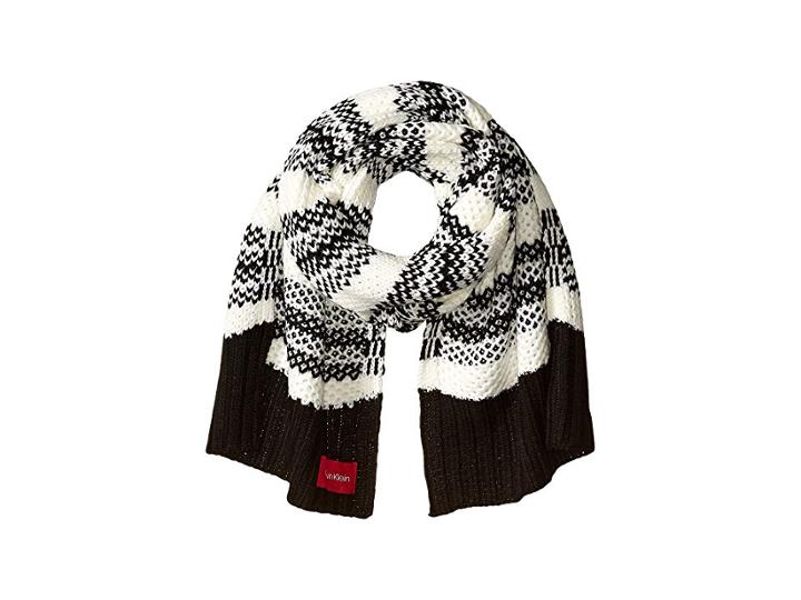 Calvin Klein Honeycomb Stripe Scarf (black) Scarves