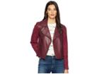 Michael Stars Leather Suede Mix Classic Moto Jacket (pinot) Women's Coat