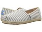 Toms Kids Alpargata (little Kid/big Kid) (sky Woven Stripe Rope Sole) Girl's Shoes