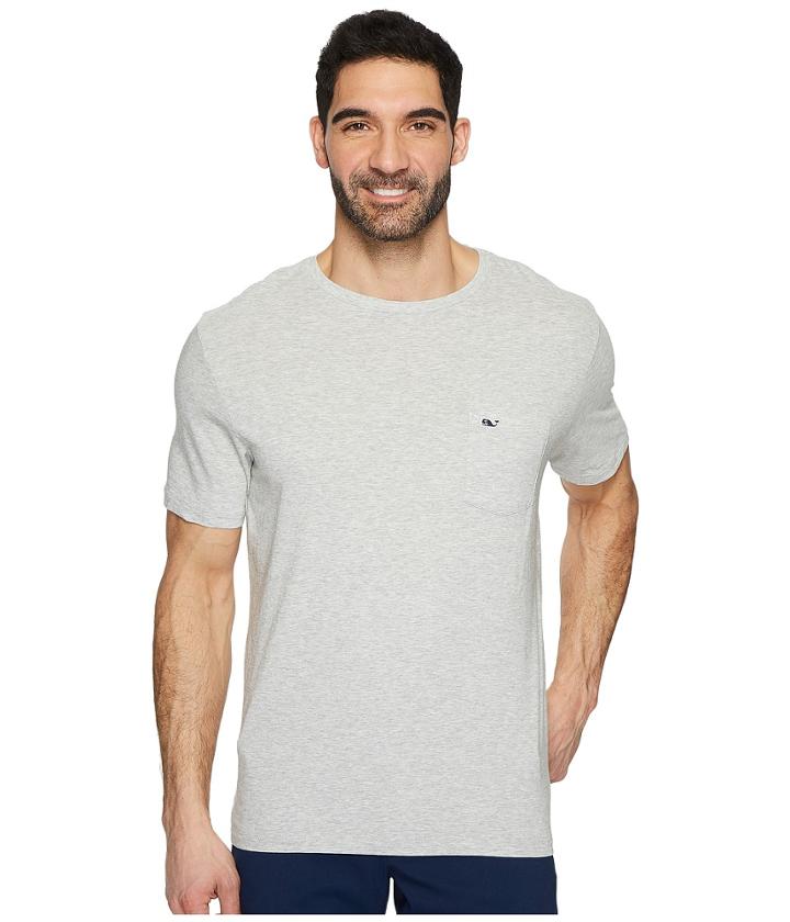Vineyard Vines Short Sleeve Dockside Jersey Tee (gray Heather) Men's T Shirt