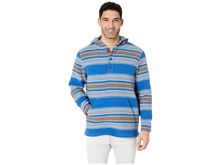 Pendleton Serape Stripe Popover Hoodie (ocean Stripe) Men's Sweatshirt
