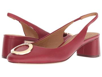 Tory Burch Caterina 45mm Slingback (dark Redstone) Women's Sling Back Shoes