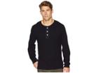 7 For All Mankind Long Sleeve Army Henley (black) Men's Clothing