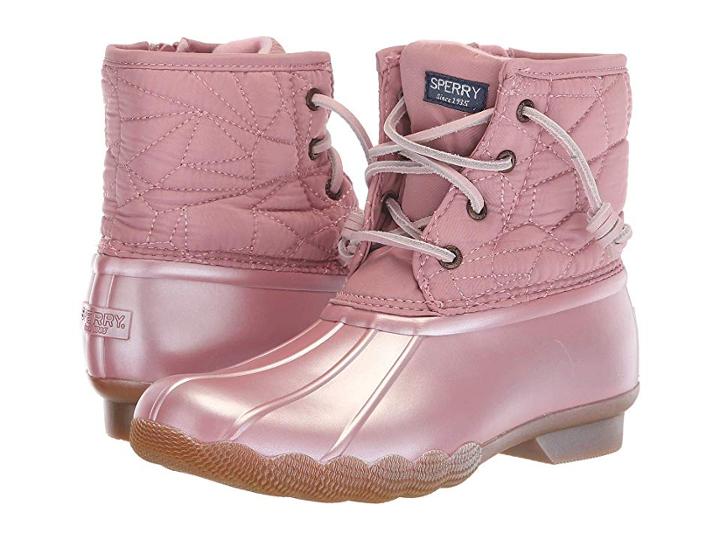Sperry Kids Saltwater Boot (little Kid/big Kid) (pearlized Blush Synthetic) Girls Shoes