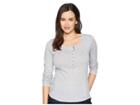 Ariat Real Henley Top (heather Gray) Women's Long Sleeve Pullover