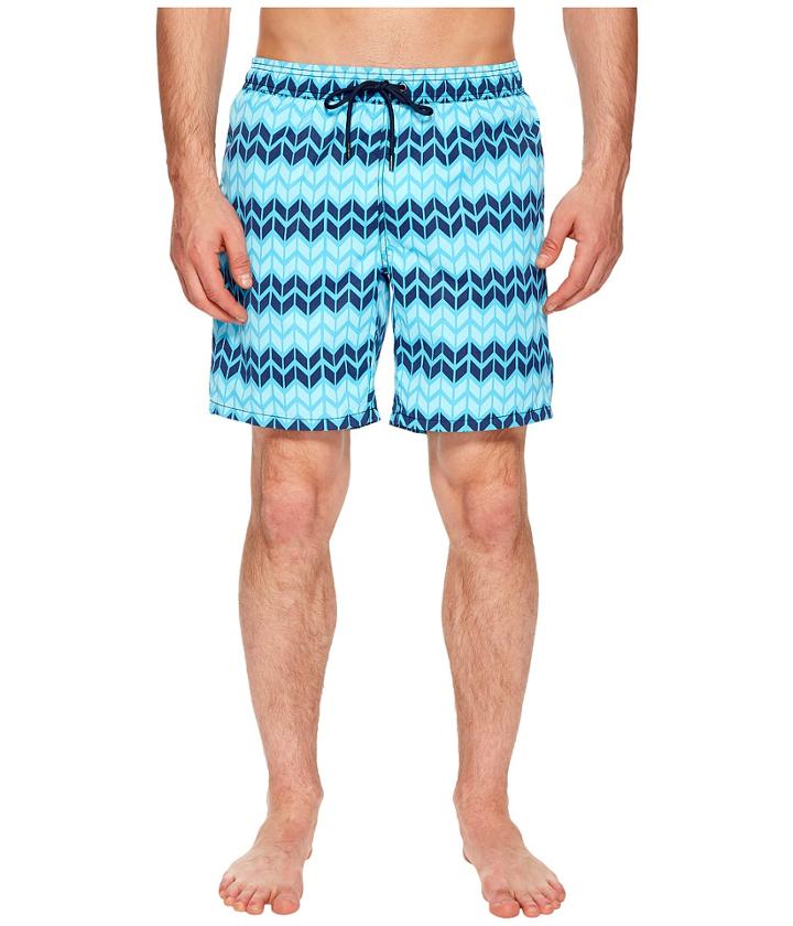 Mr. Swim Zig Zag Printed Dale Swim Trunks (blue) Men's Swimwear