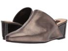 Donna Karan Mercer Wedge Mule (pewter Heather/black Metallic Leather/patent) Women's Wedge Shoes