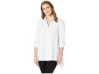 Krazy Larry Button Down Tunic (white Dot) Women's Blouse