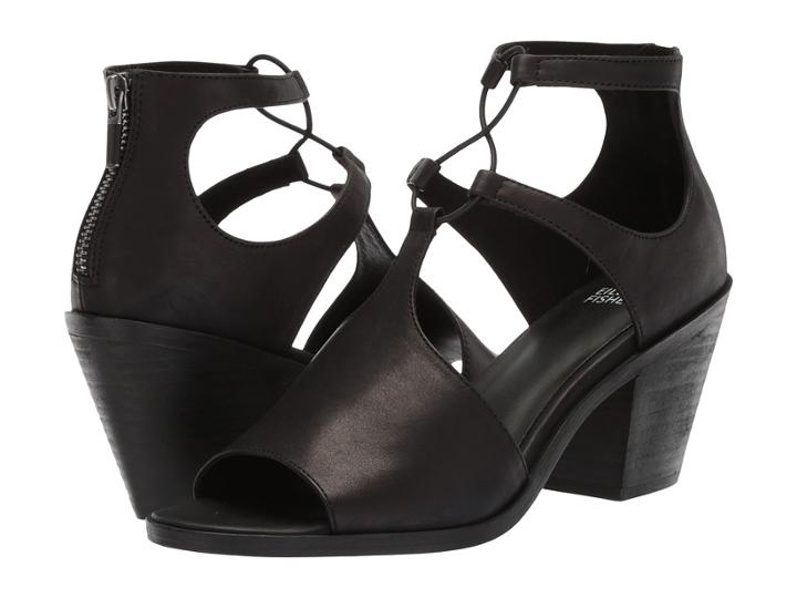 Eileen Fisher Lou (black Washed Leather) High Heels