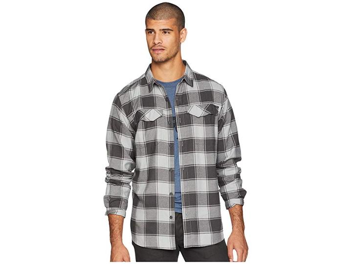 Columbia Silver Ridge Flannel Long Sleeve Shirt (columbia Grey Buffalo Plaid) Men's Long Sleeve Button Up