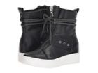 Steve Madden Anton Wedge Sneaker (black Leather) Women's Shoes