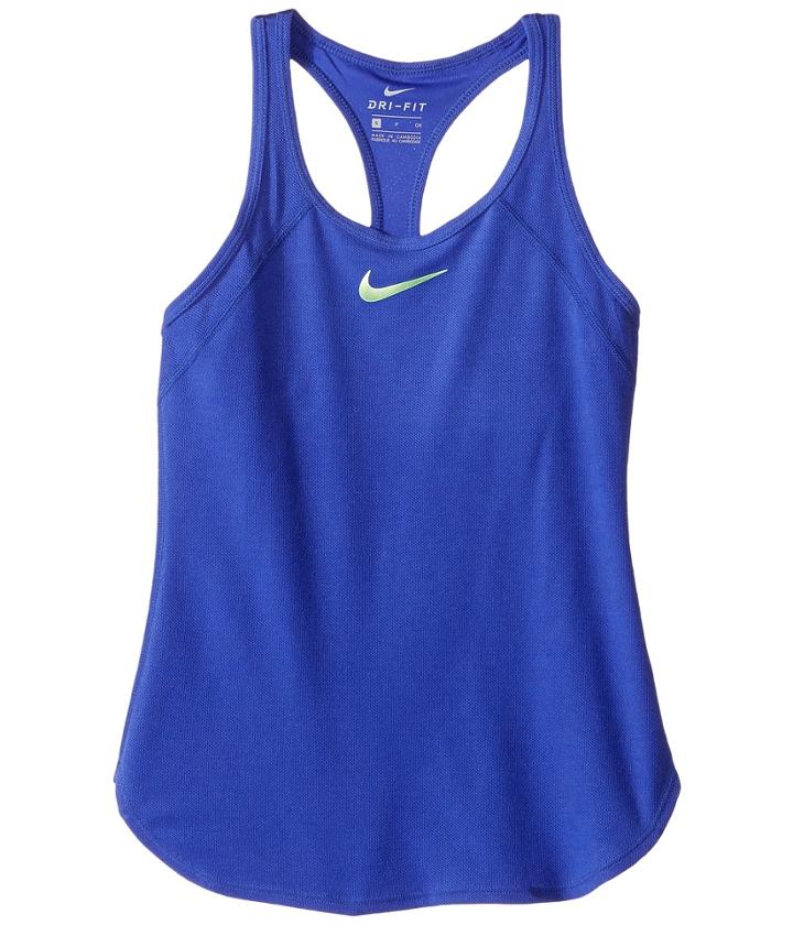 Nike Kids Court Slam Tennis Tank Top (little Kids/big Kids) (paramount Blue/ghost Green) Girl's Sleeveless