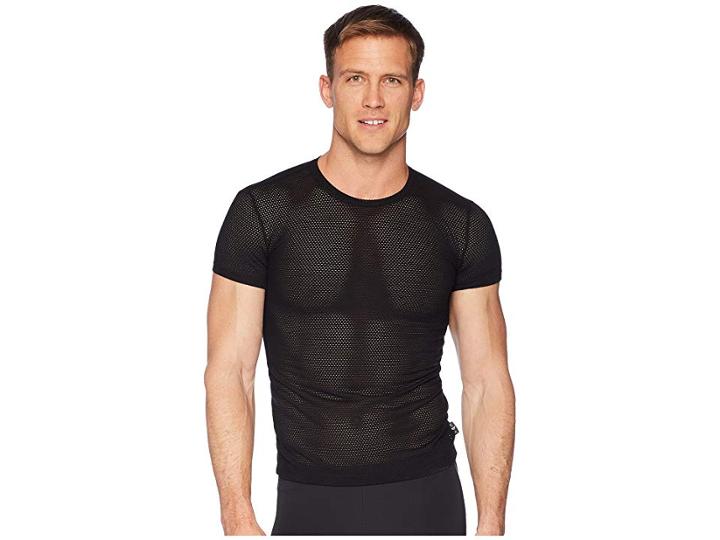 Emporio Armani Tech Mesh Slim Fit Crew Neck T-shirt (black) Men's Pajama