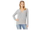 Chaser Cozy Knit Long Sleeve V-neck Pullover (heather Grey) Women's Long Sleeve Pullover