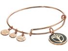 Alex And Ani Color Infusion Unexpected Miracles Expandable Bangle (rose Gold/charcoal) Bracelet