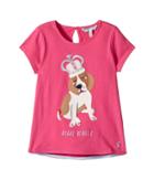 Joules Kids Applique Jersey T-shirt (toddler/little Kids) (bright Pink Dog) Girl's T Shirt