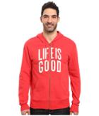 Life Is Good Life Is Good(r) Go-to Zip Hoodie (simply Red) Men's Sweatshirt
