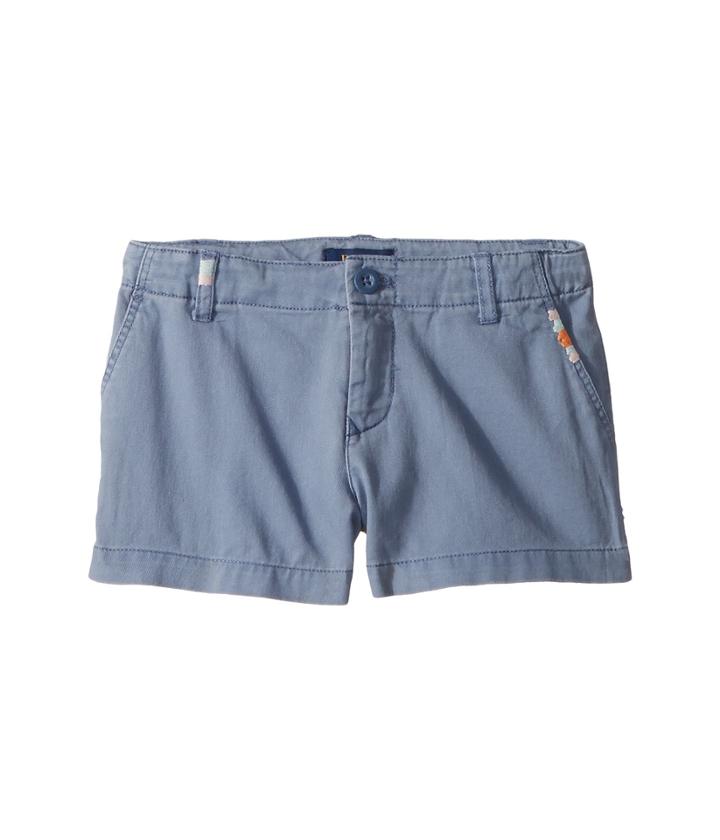 Polo Ralph Lauren Kids Embroidered Chino Shorts (little Kids) (capri Blue) Girl's Shorts