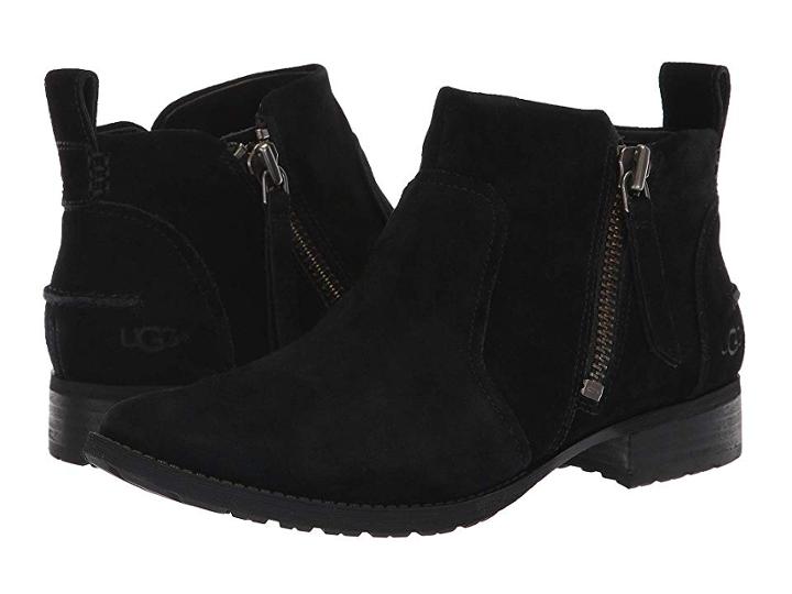 Ugg Aureo Boot (black Suede) Women's Zip Boots