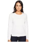 Michael Stars Cotton Knits Reversible Pullover With Sleeve Slashes (white) Women's Clothing