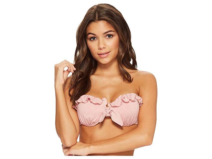 Lucky Brand All The Frills Underwire Bandeau Bra (mauve) Women's Swimwear