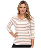 Pendleton Trekker Stripe Tee (ivory Heather/cranberry Heather Stripe) Women's T Shirt