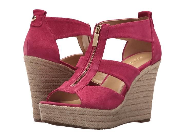 Michael Michael Kors Damita Wedge (ultra Pink Sport Suede) Women's Wedge Shoes