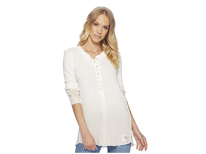 Free People Cozy Up Henley (ivory) Women's T Shirt
