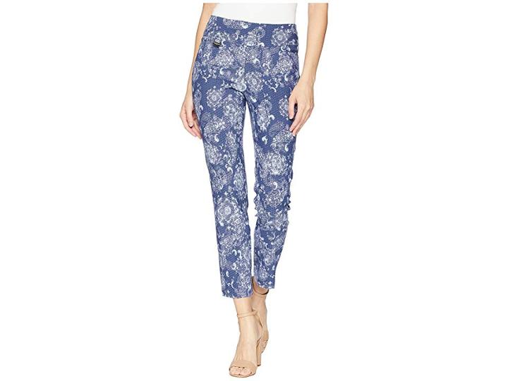 Lisette L Montreal Adana Print Jacquard Ankle Pants (marine Blue) Women's Casual Pants