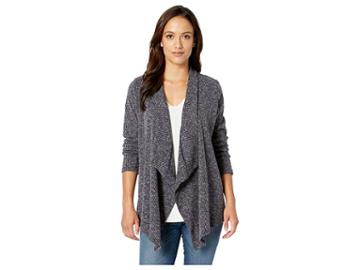Two By Vince Camuto Melange Rib Drape Front Cardigan (classic Navy) Women's Sweater