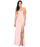 Faviana Faille Satin Strapless W/ Side Draping 7891 (dusty Pink) Women's Dress