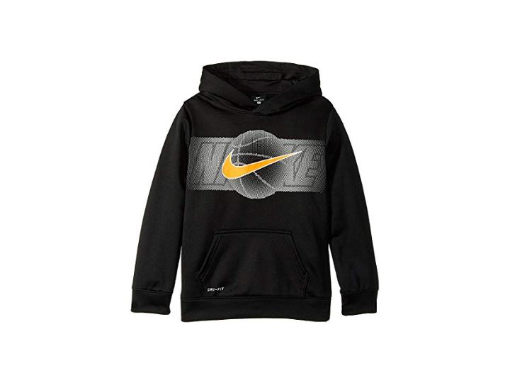 Nike Kids Half Tone Sport Ball Hoodie (little Kids) (black) Boy's Sweatshirt