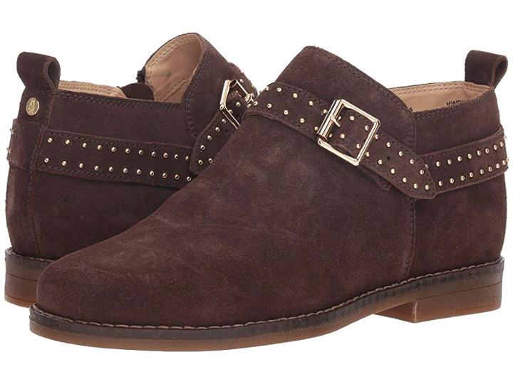 Hush Puppies Cayto Studded Belt (dark Brown Suede) Women's Dress Pull-on Boots