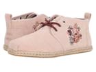 Toms Bota (medium Pink Floral Embroidery Suede Rope) Women's Lace Up Casual Shoes