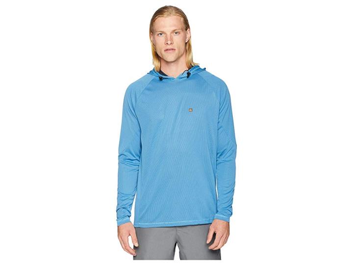 Quiksilver Waterman New Hooked Hooded Rashguard (parisian Blue) Men's Swimwear